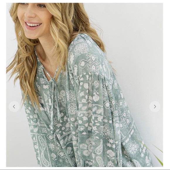 38 Bohemian Paisley Woven Stylish Tunic Top - Picture 5 of 5